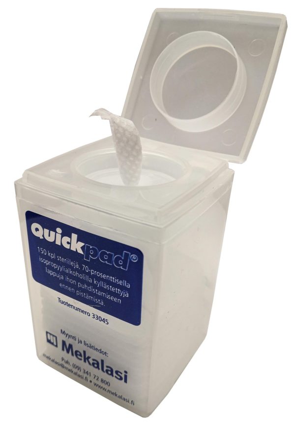 Quickpad-ihonpuhdistuslaput, 70 % isopropanoli. 150 kpl / PRK