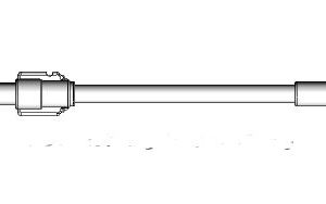 Jatkoletku 25cm, 1000 psi/69 bar, naaras-uros luer lock